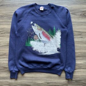 Vintage 1988 Bass Fishing Nature Sweatshirt